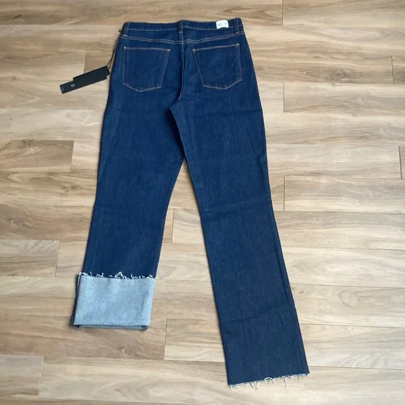 Hudson jean high rise Zoeey deep cuff straight crop jean casual blue Jean 27 - Picture 7 of 16